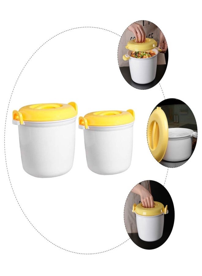 RORPOIR Insulated Rice Cooker Set Large Capacity Microwave Rice Cooker with Handle Portable Plastic for Home Office Travel - Image 2